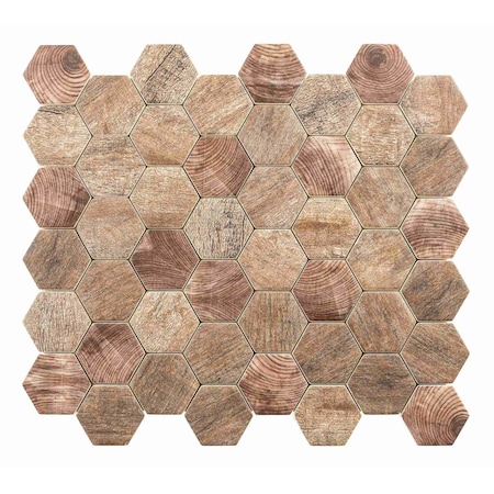 Andova Tiles Terrain 2 x 2 Glass Honeycomb Mosaic Wall  Floor Tile SAM-ANDTER257